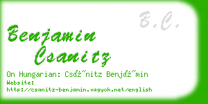 benjamin csanitz business card